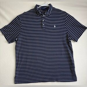 Polo Ralph Lauren Men’s XL Classic Fit Navy Blue White Cotton Logo Shirt EUC